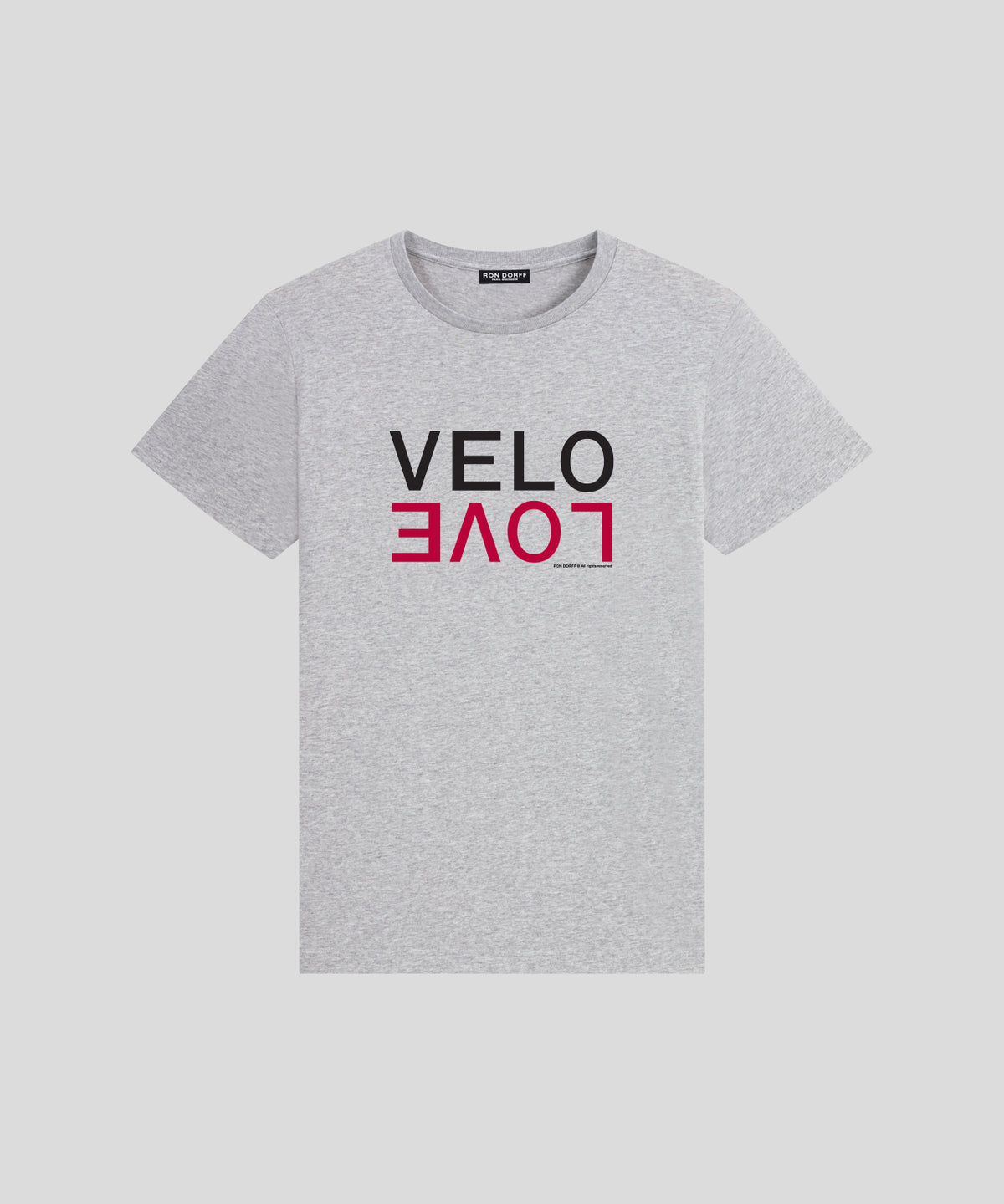 Organic Cotton T-Shirt "VELO LOVE": Grey Melange