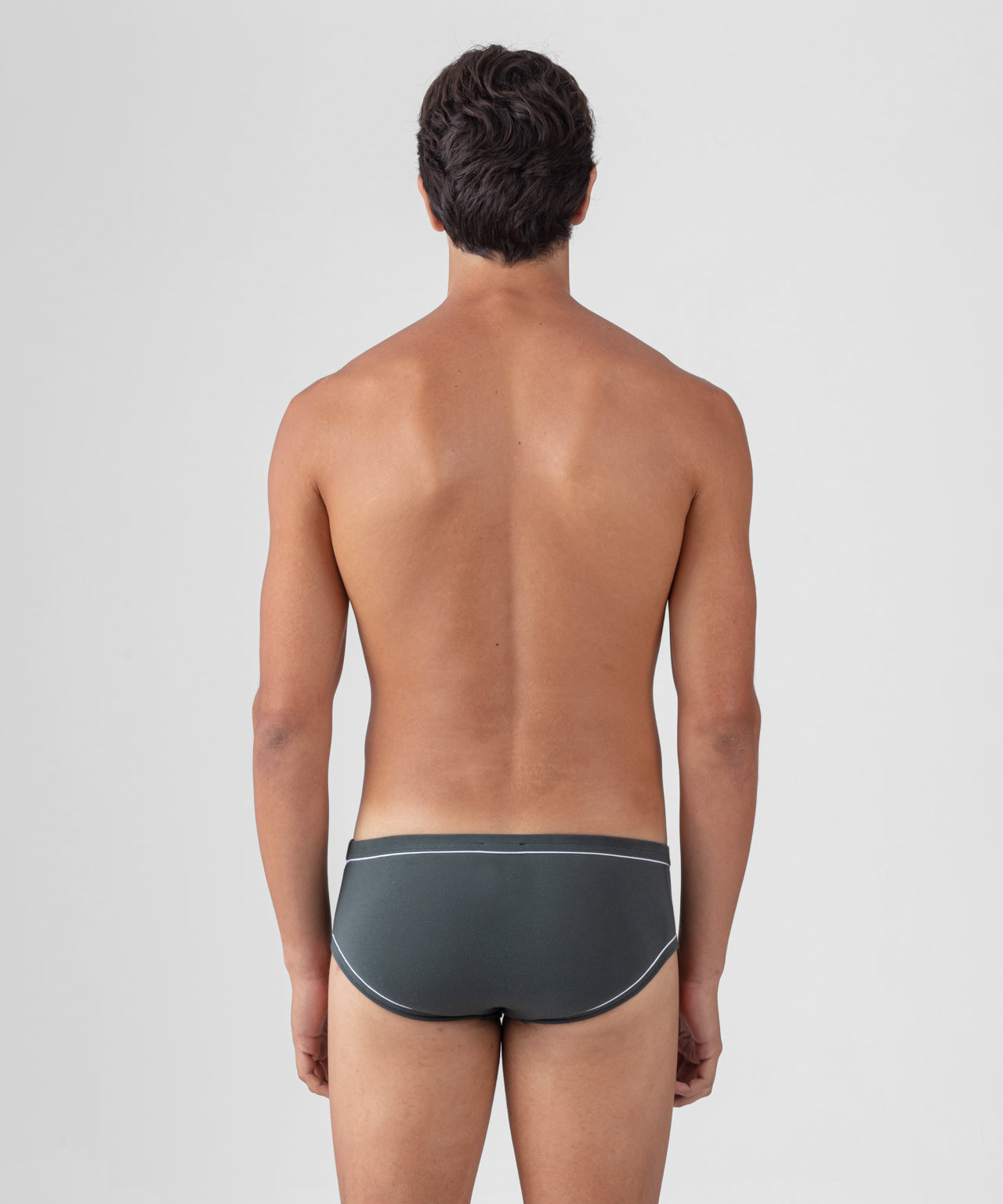 Y-Front Briefs w Piping: Forest Green