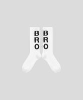 RON DORFF + BON★ON Kids Sports Socks "BRO": White