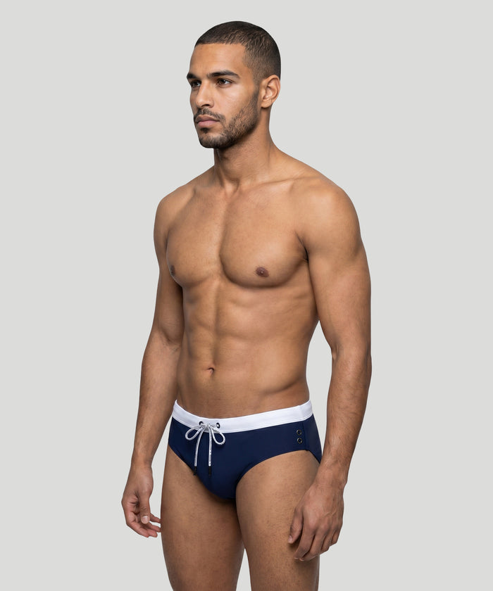 Swim Briefs w. Waistband: Navy