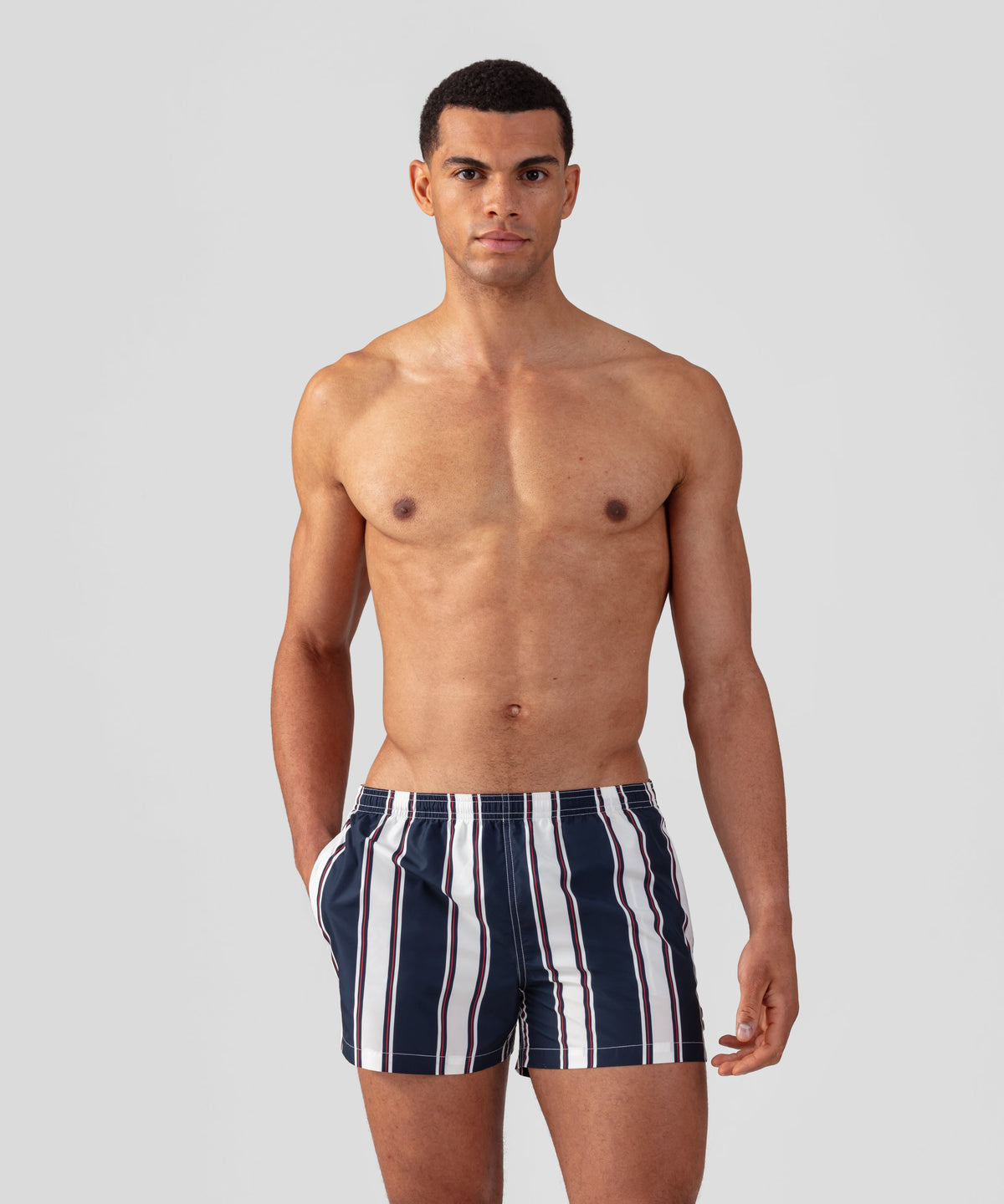 RON DORFF - The new RD Swim Briefs with diagonal stripes as worn by  Ignacio. #RonDorff #Menswear #Swimwear #Stripes #IgnacioOndategui  @ignacioondategui @smiggi Find the collection