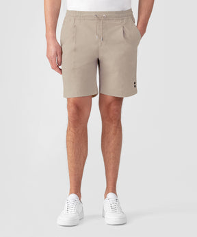 Light Sports Shorts w. Side Stripes: Taupe Grey