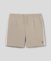 Light Sports Shorts w. Side Stripes: Taupe Grey