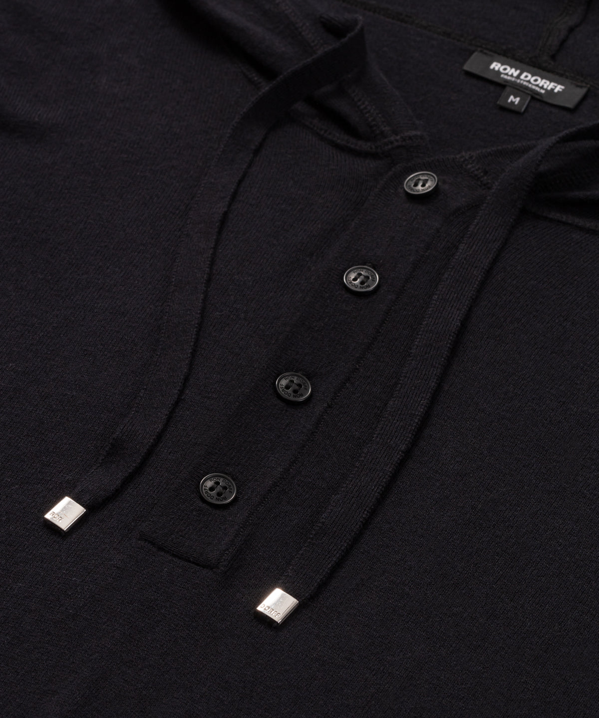 Light Cotton-Silk Hoodie: Black