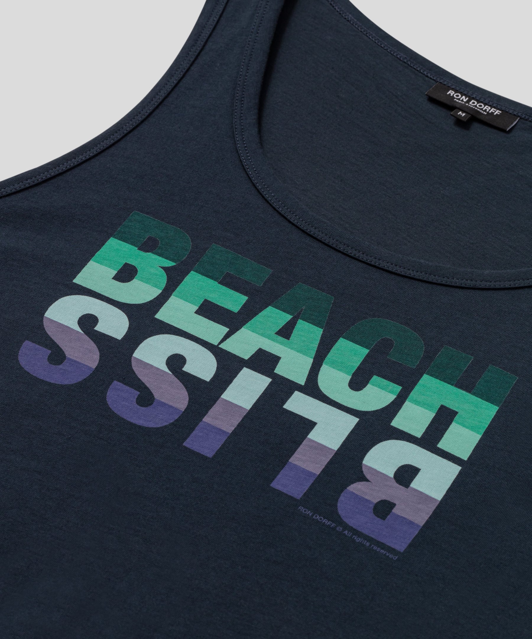 Organic Cotton Tank Top "BEACH BLISS": Navy