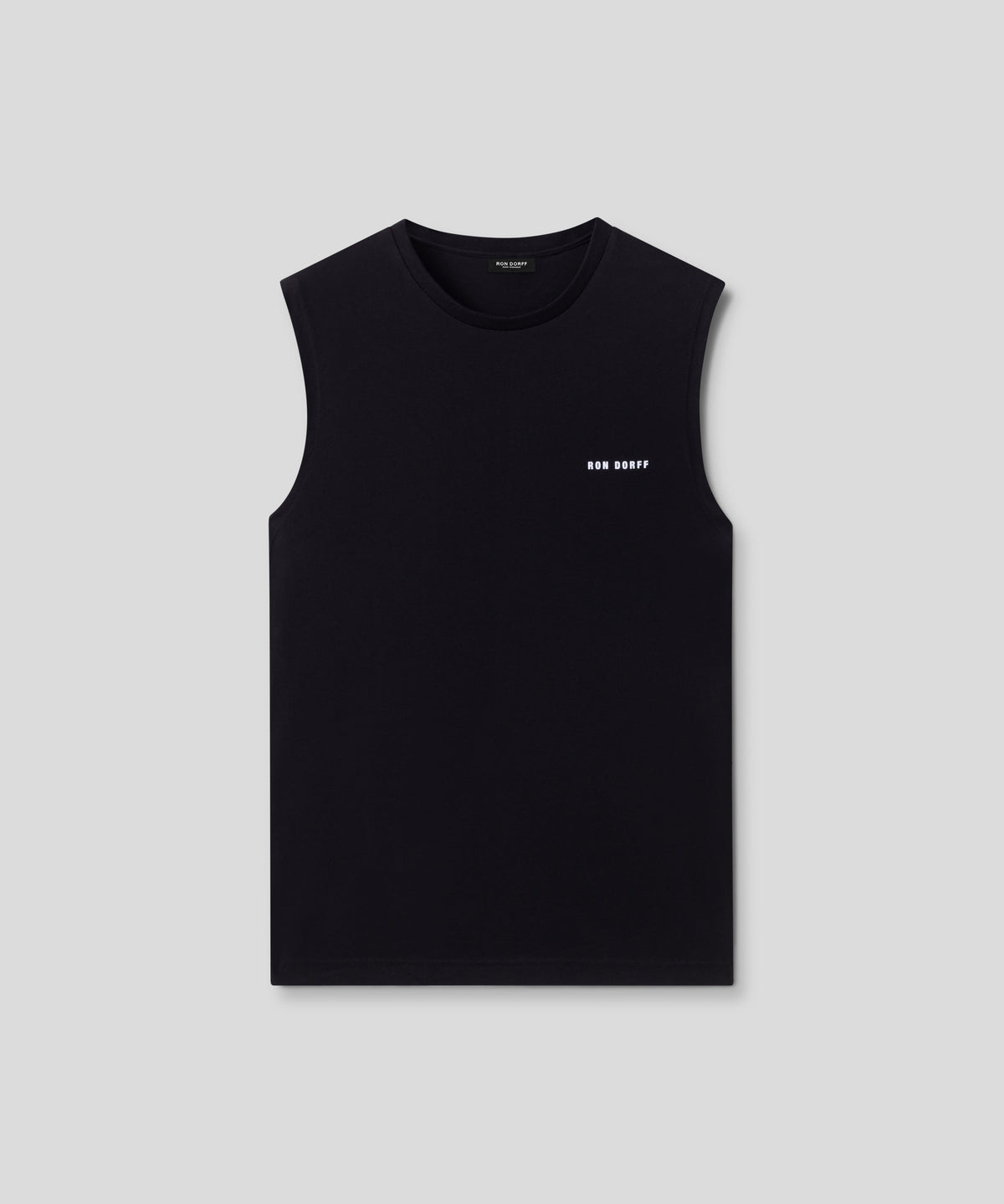 Organic Cotton Sleeveless T-Shirt RON DORFF: Black