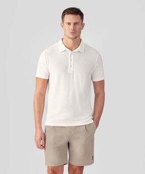 Cotton Terry Polo w. Piqué Collar: Off White