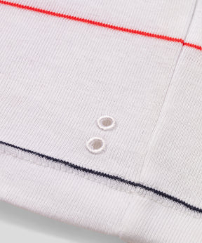 Ribbed Tank Top w. Tennis Stripes: Optic White