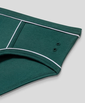 Y-Front Briefs w. Piping: Pine Green