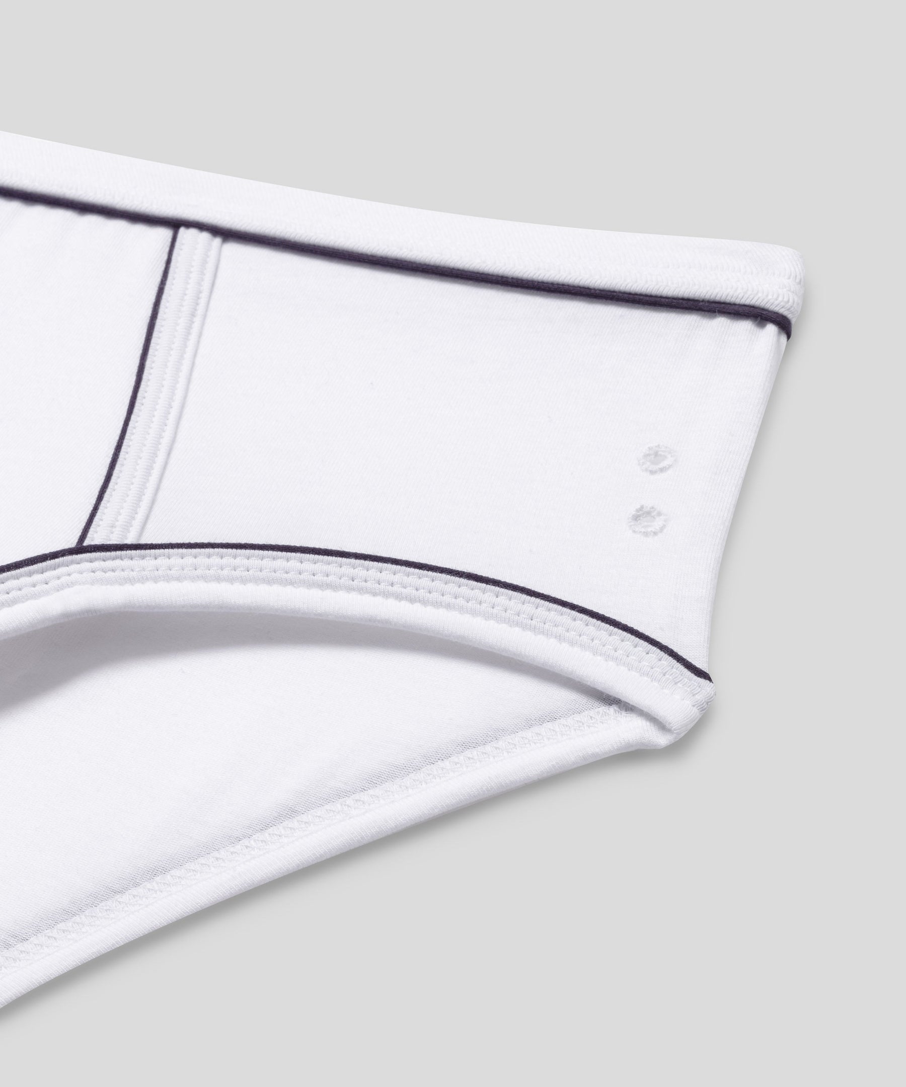 Y-Front Briefs w. Piping: White