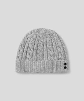 Wool Cashmere Telemark Beanie: Grey Melange