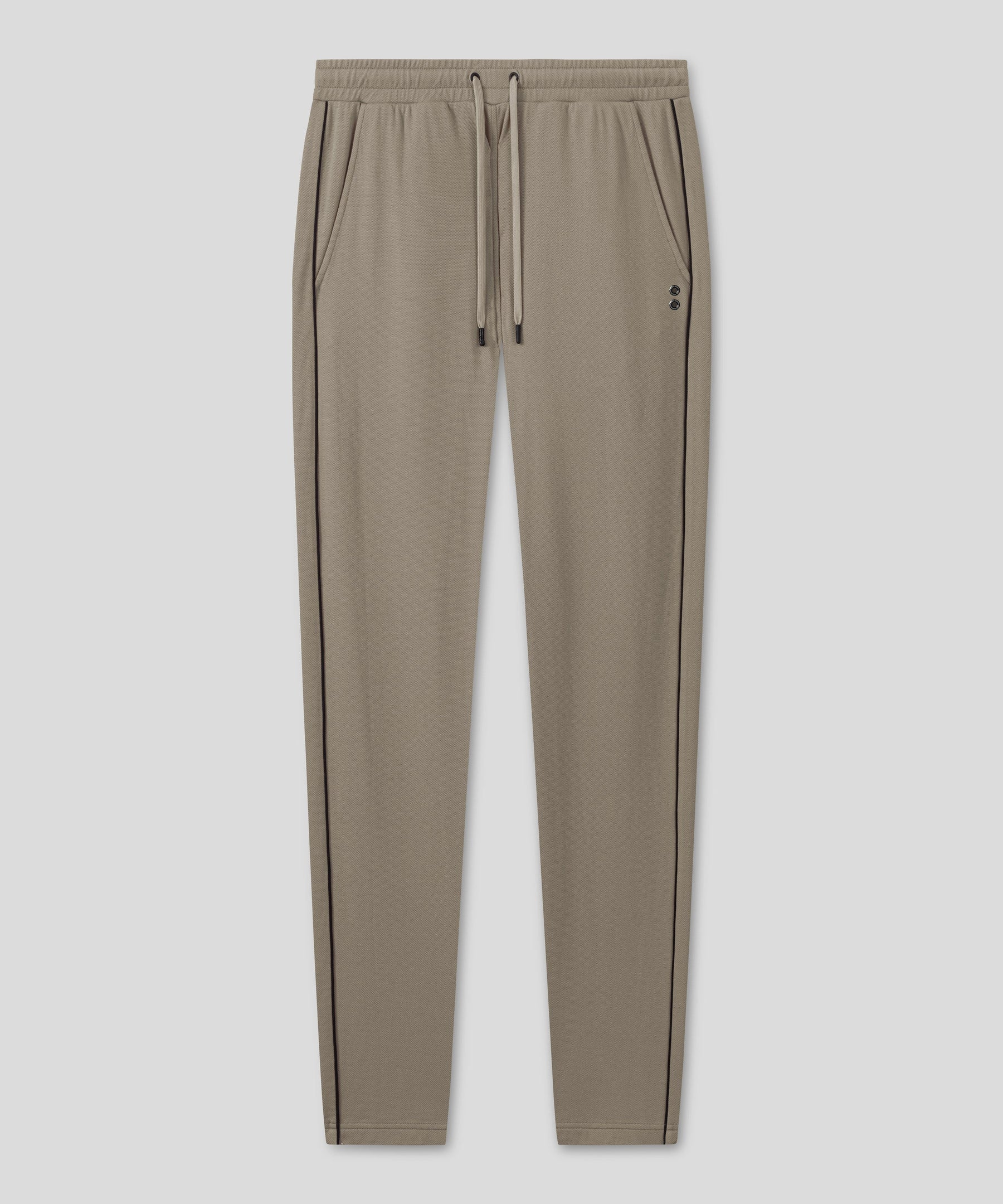 Cotton Piqué Pants w. Piping: Dusty Beige