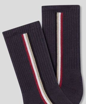 Sports Socks w. Side Lines: Lava Grey