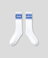 Sports Socks RD w. Stripes: Fjord Blue