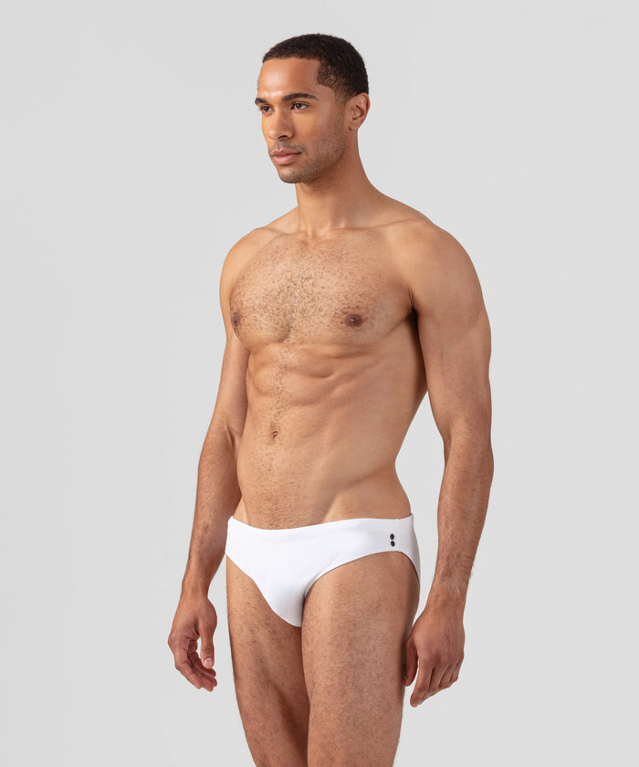 Slim Swim Briefs: White