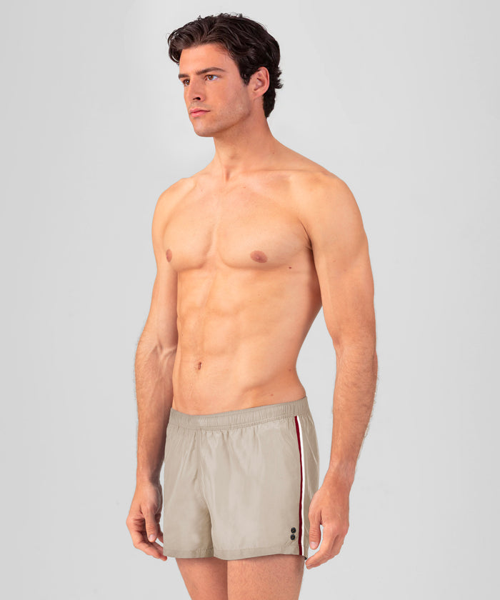 Swim Shorts w. Side Stripes: Sand