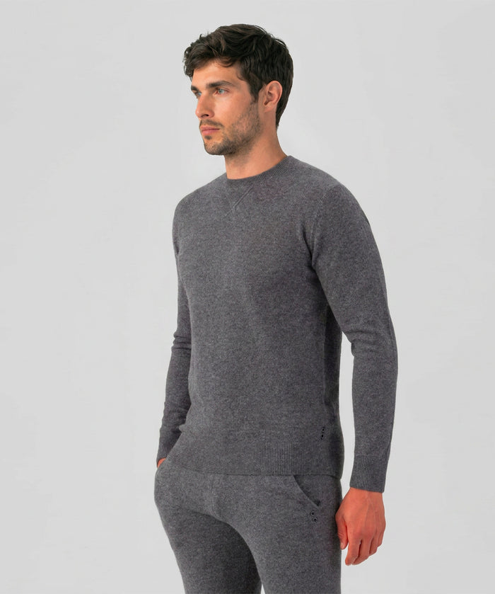 Cashmere Sweater: Dark Grey Melange