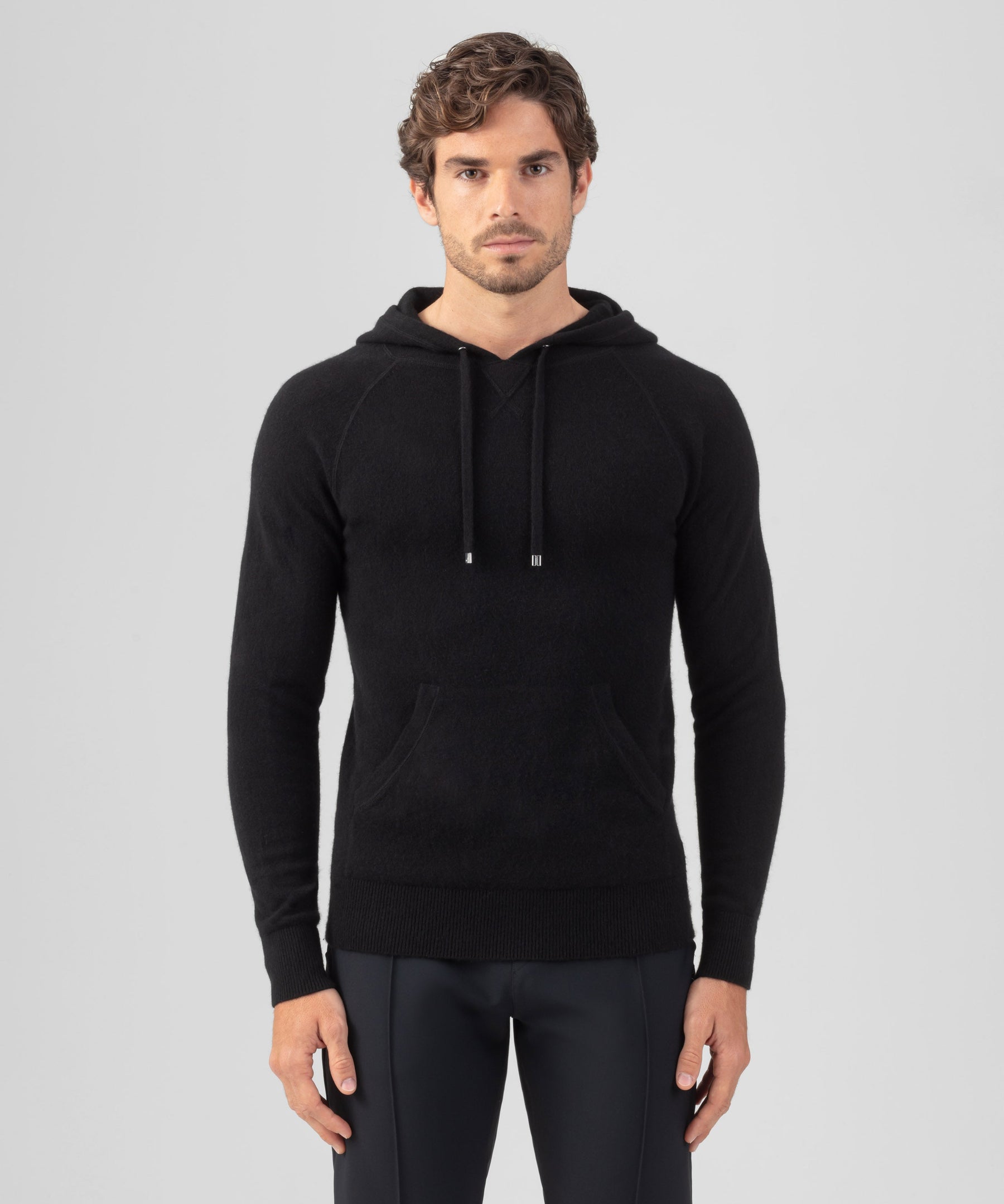 Wool Cashmere Hoodie Black