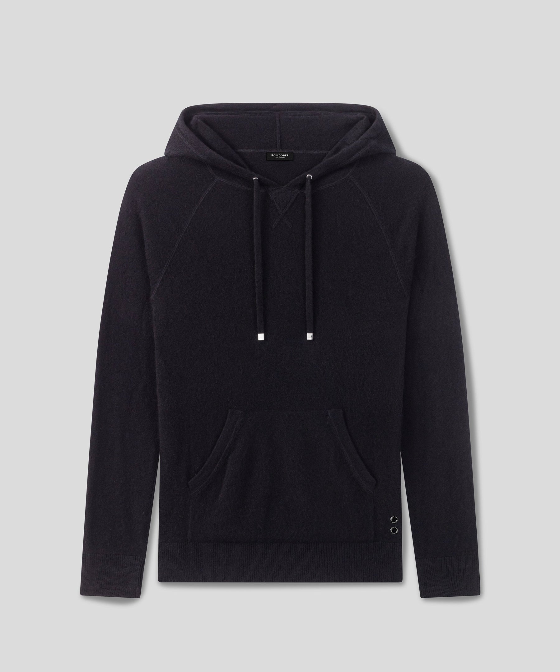 Wool Cashmere Hoodie: Black