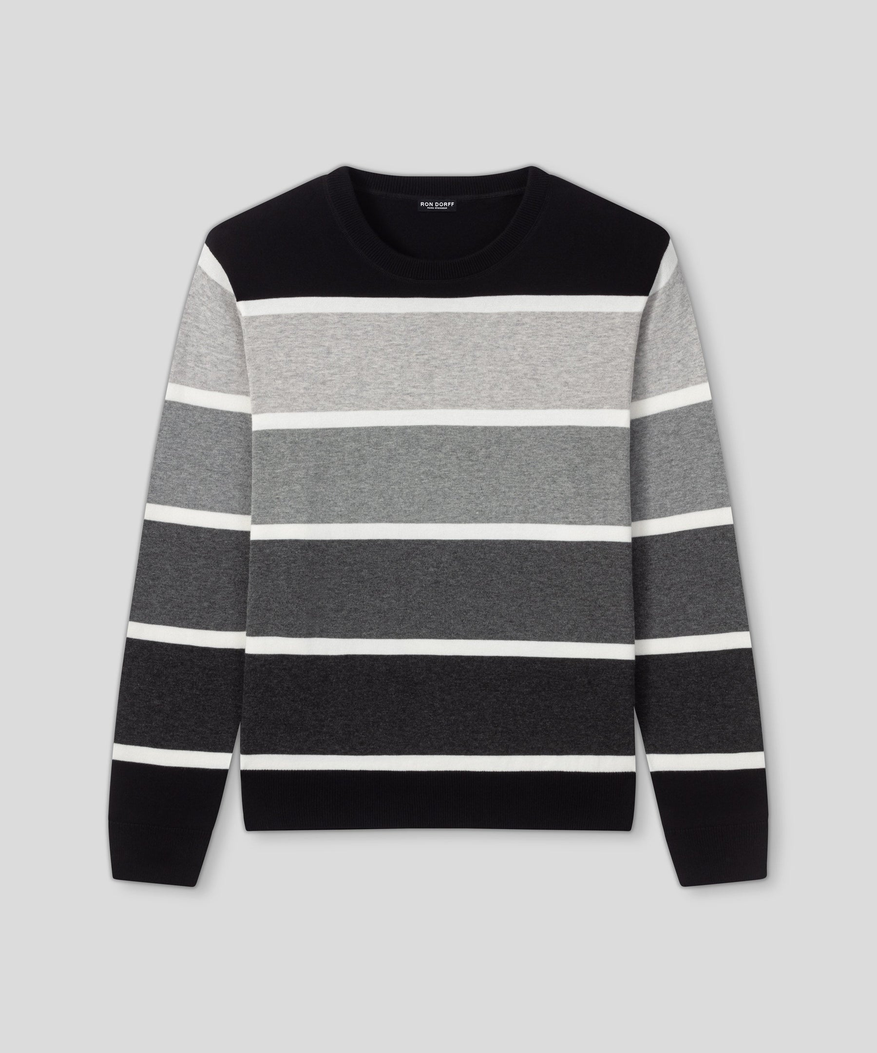 Cotton Panelled Sweater: Black