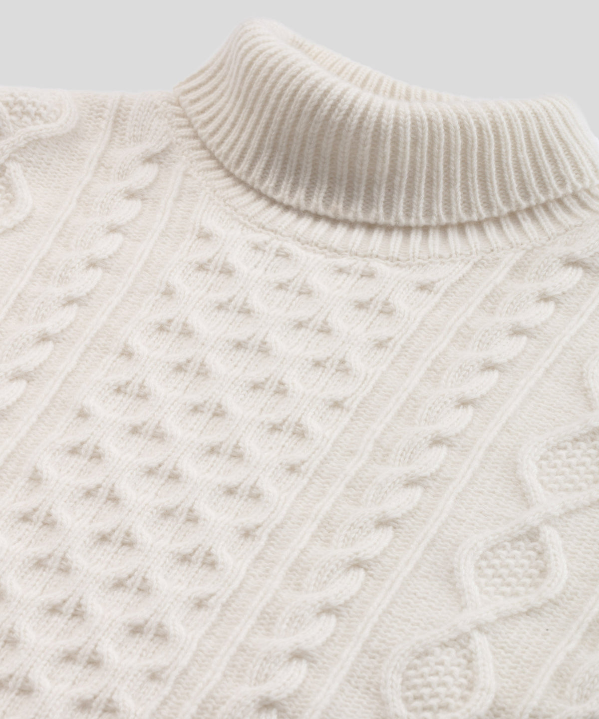 Wool Cashmere Telemark Sweater Turtle Neck: Off White