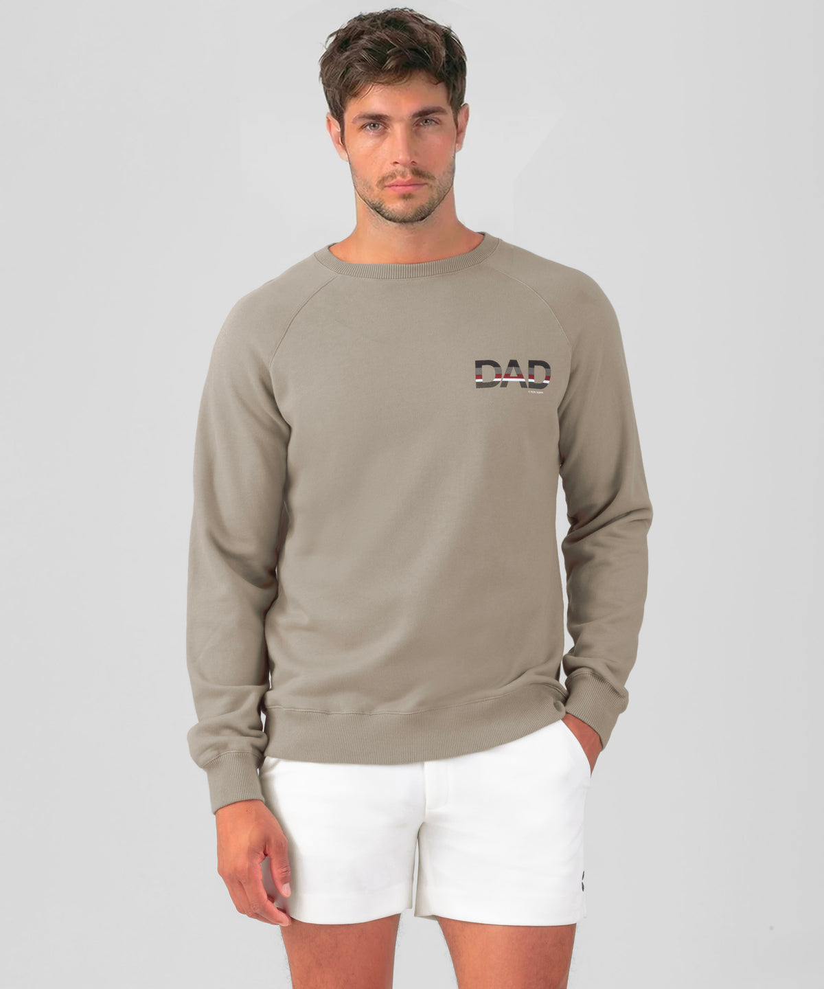 Organic Cotton Sweatshirt "DAD": Dusty Beige