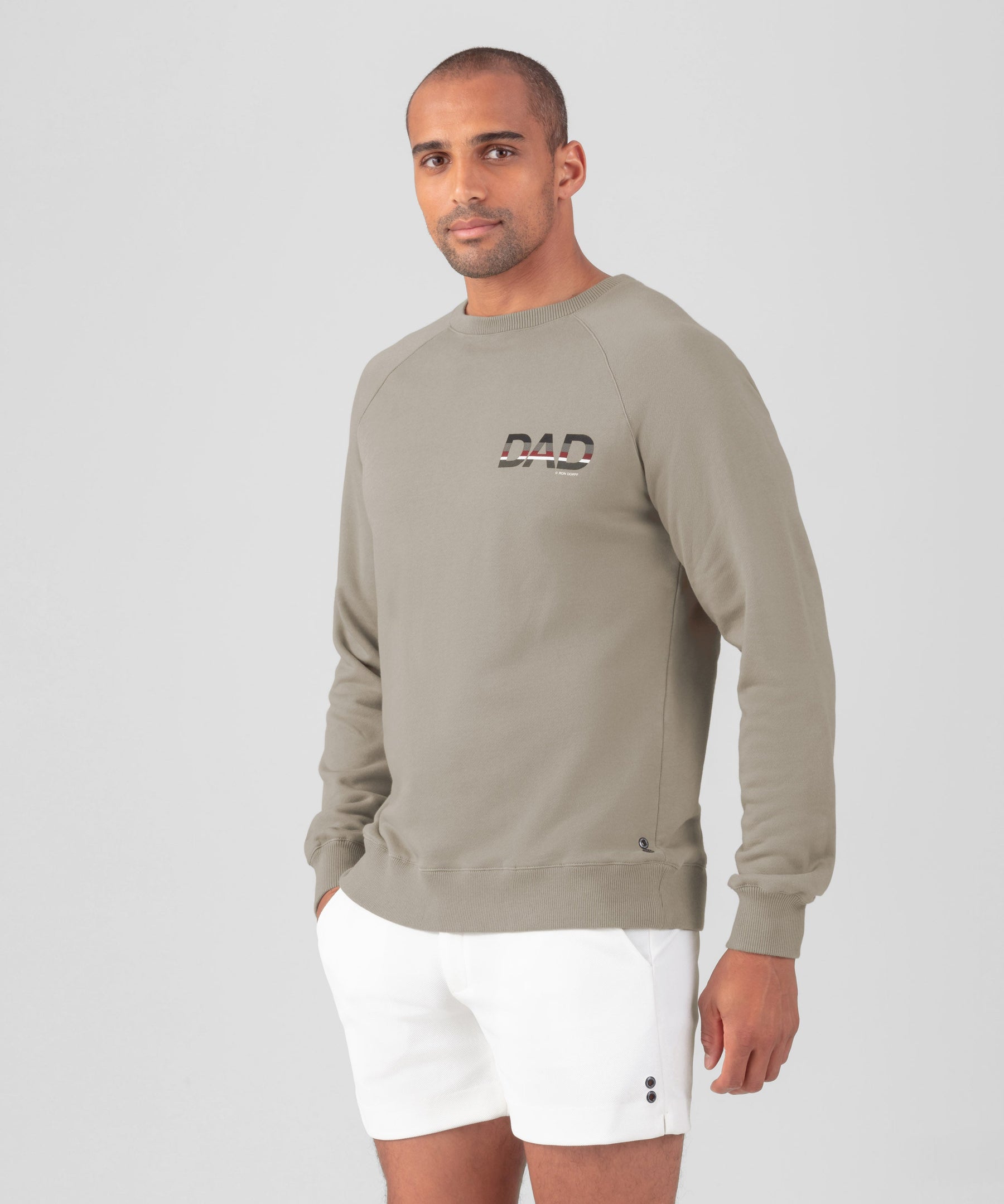 Organic Cotton Sweatshirt "DAD": Dusty Beige