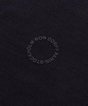 Cotton Piqué Sweatshirt w. Piping: Black