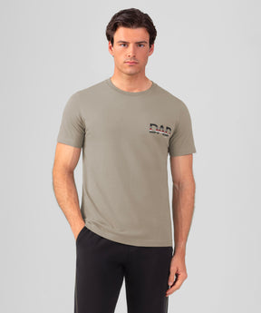 Organic Cotton T-Shirt "DAD": Dusty Beige