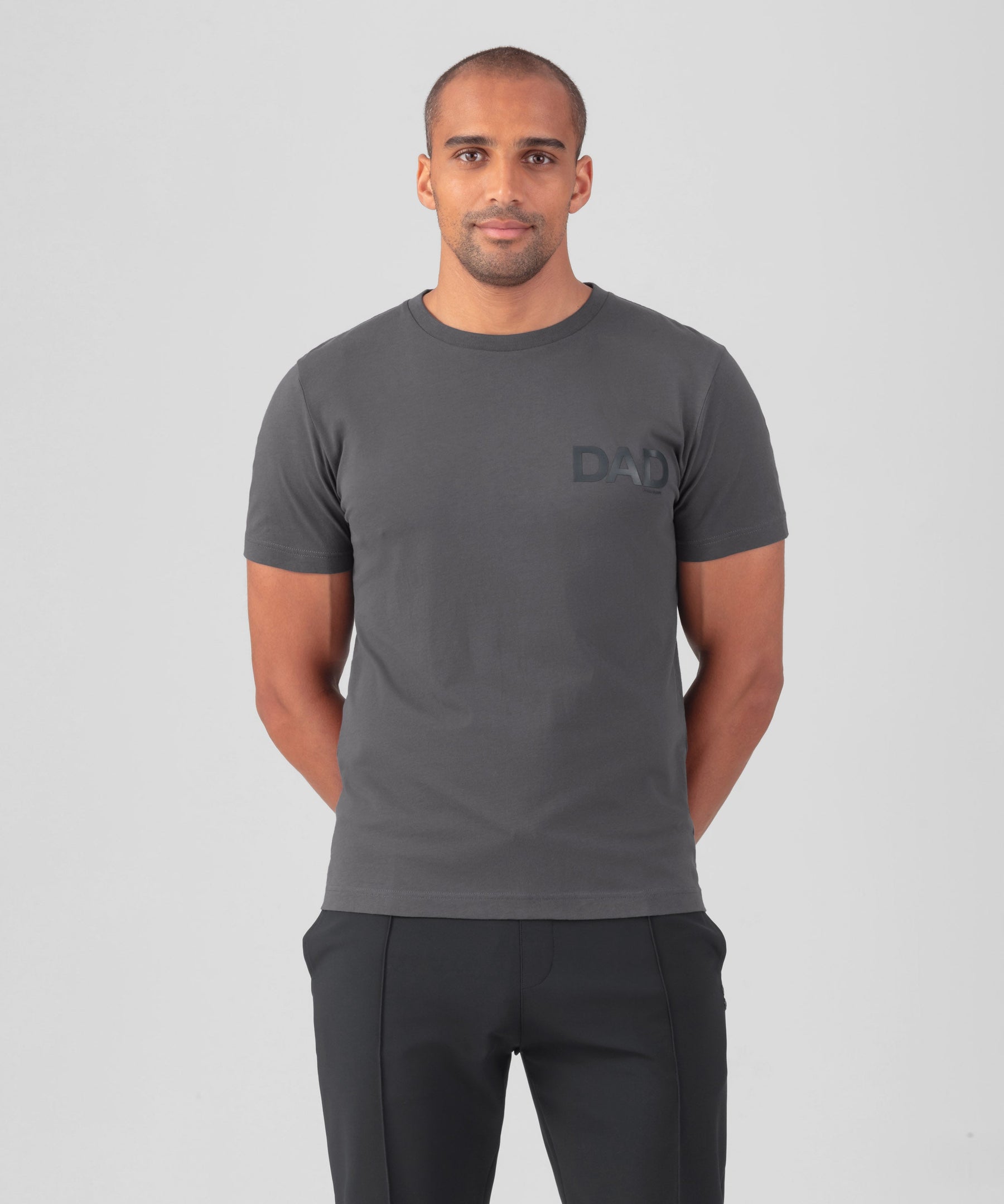 Organic Cotton T-Shirt "DAD": Lava Grey