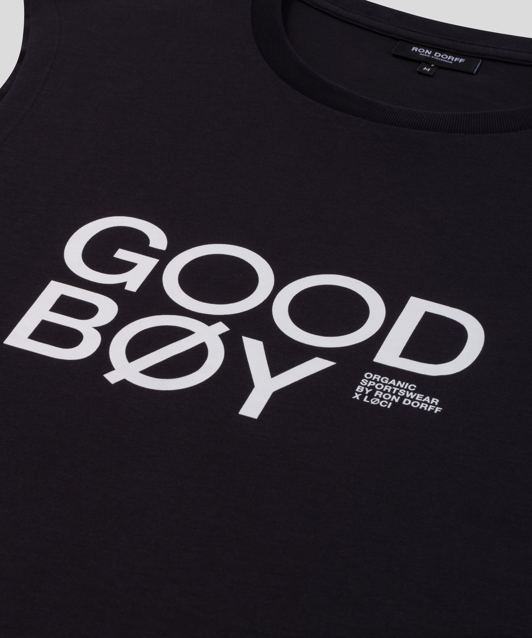 RON DORFF x LØCI Organic Cotton Sleeveless T-Shirt "GOOD BØY": Black