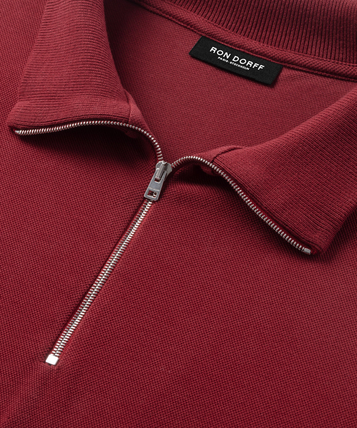 Cotton Piqué Polo w. Piping: Burnt Red