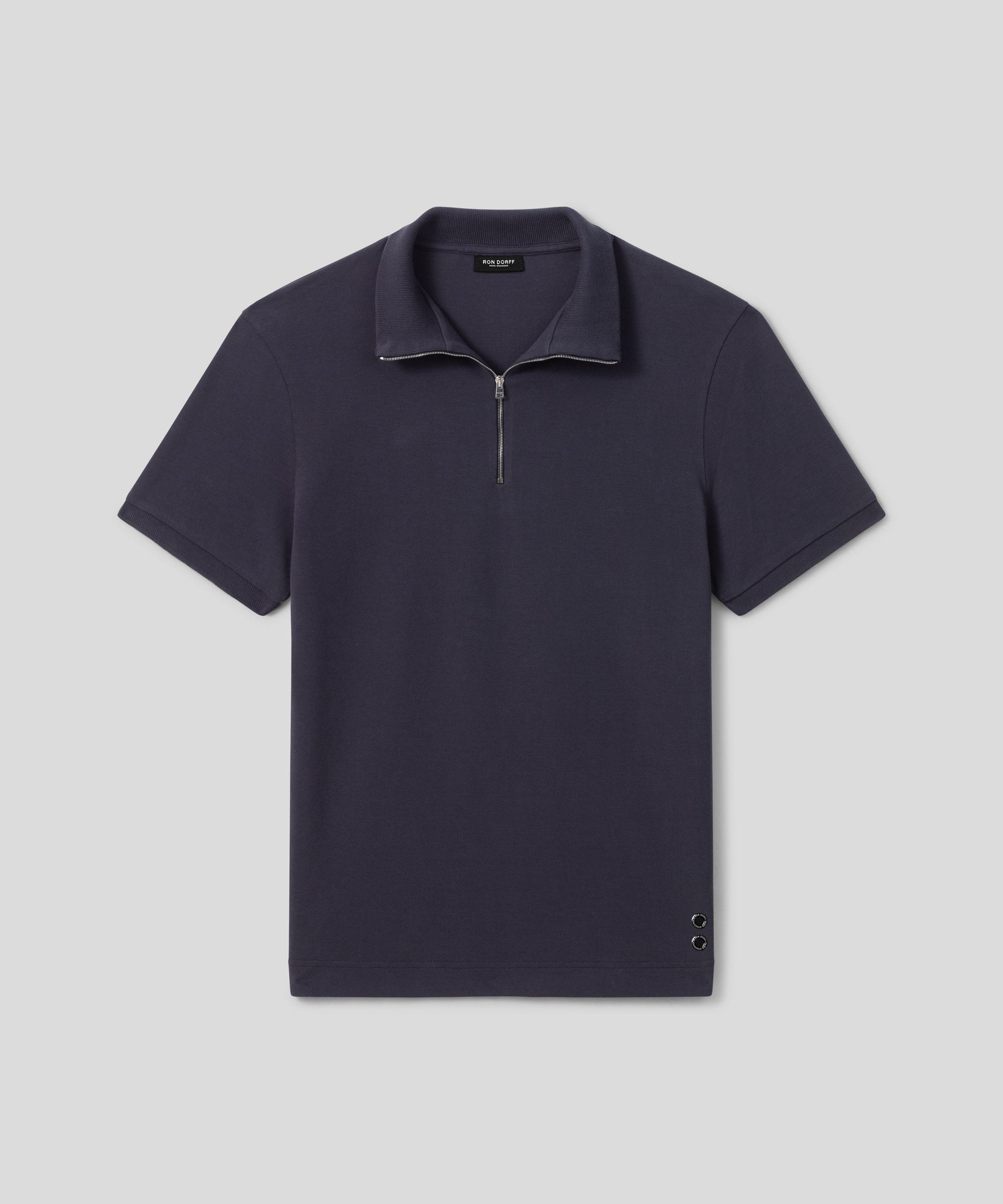 Cotton Piqué Polo w. Piping: Lava Grey