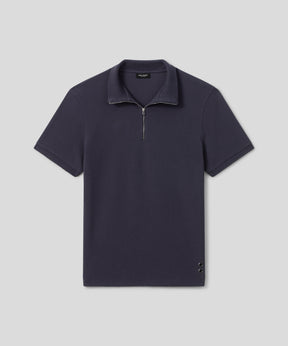 Cotton Piqué Polo w. Piping: Lava Grey