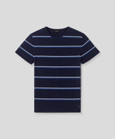 Knitted Striped T-Shirt: Navy