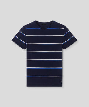 Knitted Striped T-Shirt: Navy