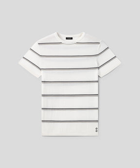 Knitted Striped T-Shirt: Off White