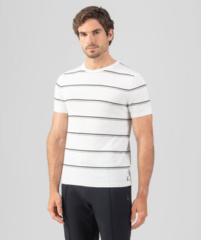 Knitted Striped T-Shirt: Off White