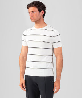 Knitted Striped T-Shirt: Off White