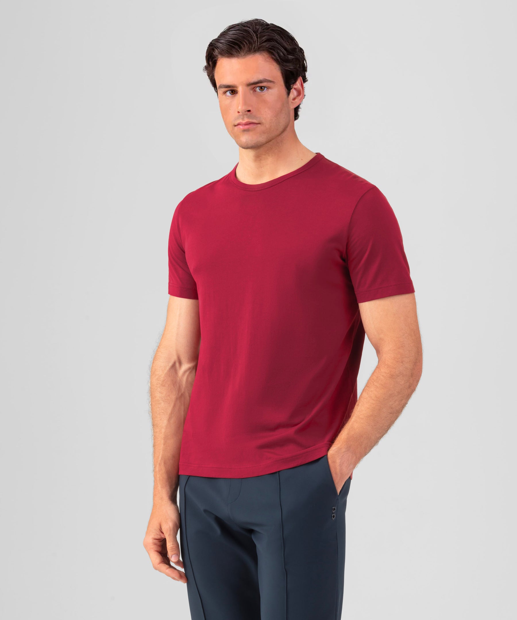 Crew Neck T-Shirt Eyelet Edition: Burnt Red