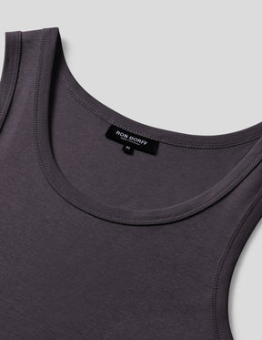 Ribbed Tank Top: Lava Grey