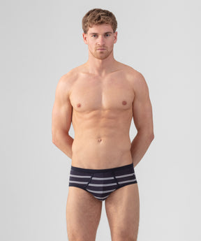 Y-Front Briefs w. Double Stripes: Navy