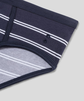 Y-Front Briefs w. Double Stripes: Navy