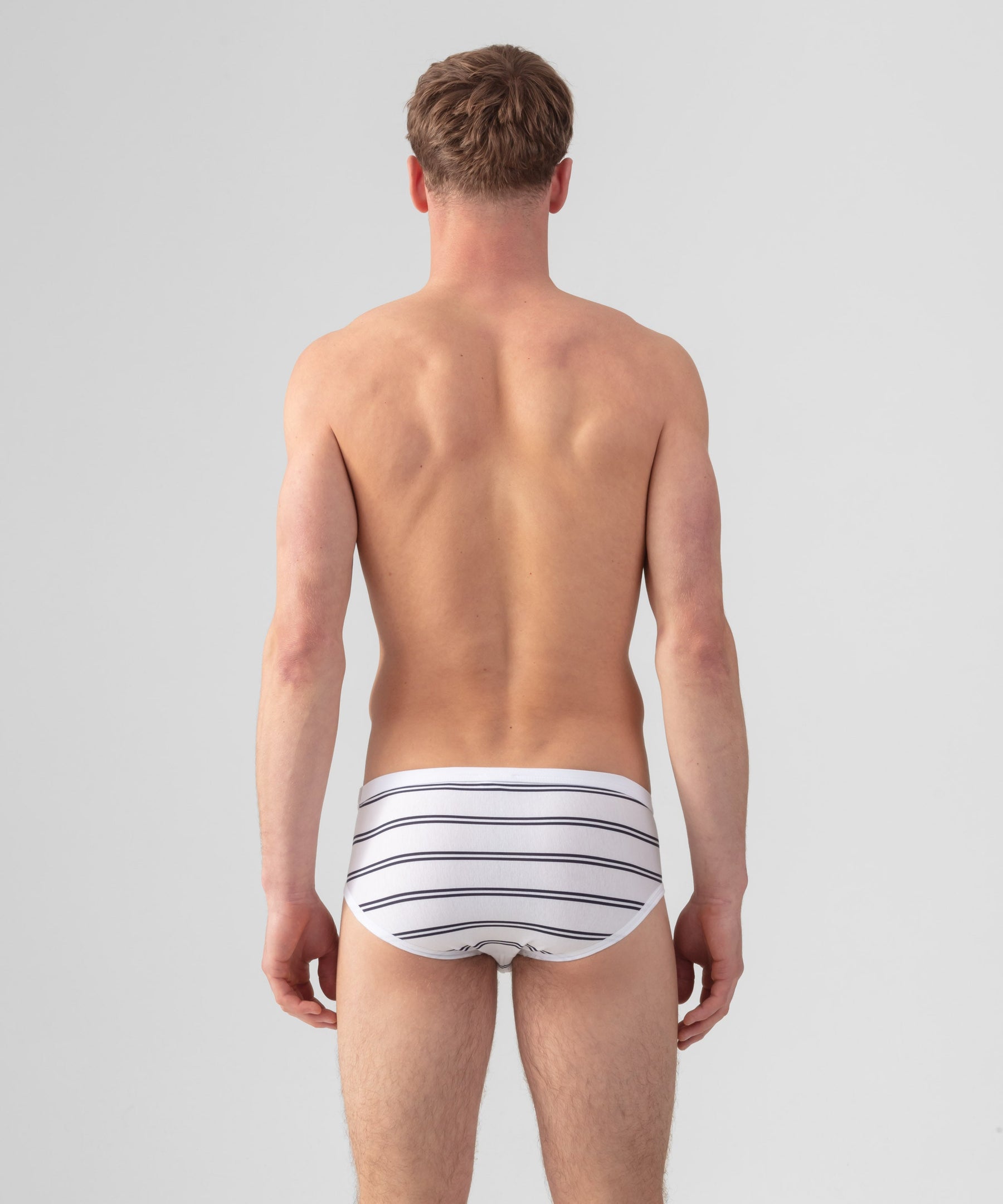 Y-Front Briefs w. Double Stripes: Optic White