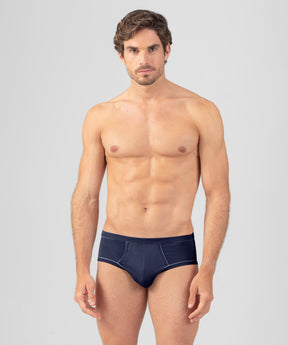 Y-Front Briefs w. Piping: Navy