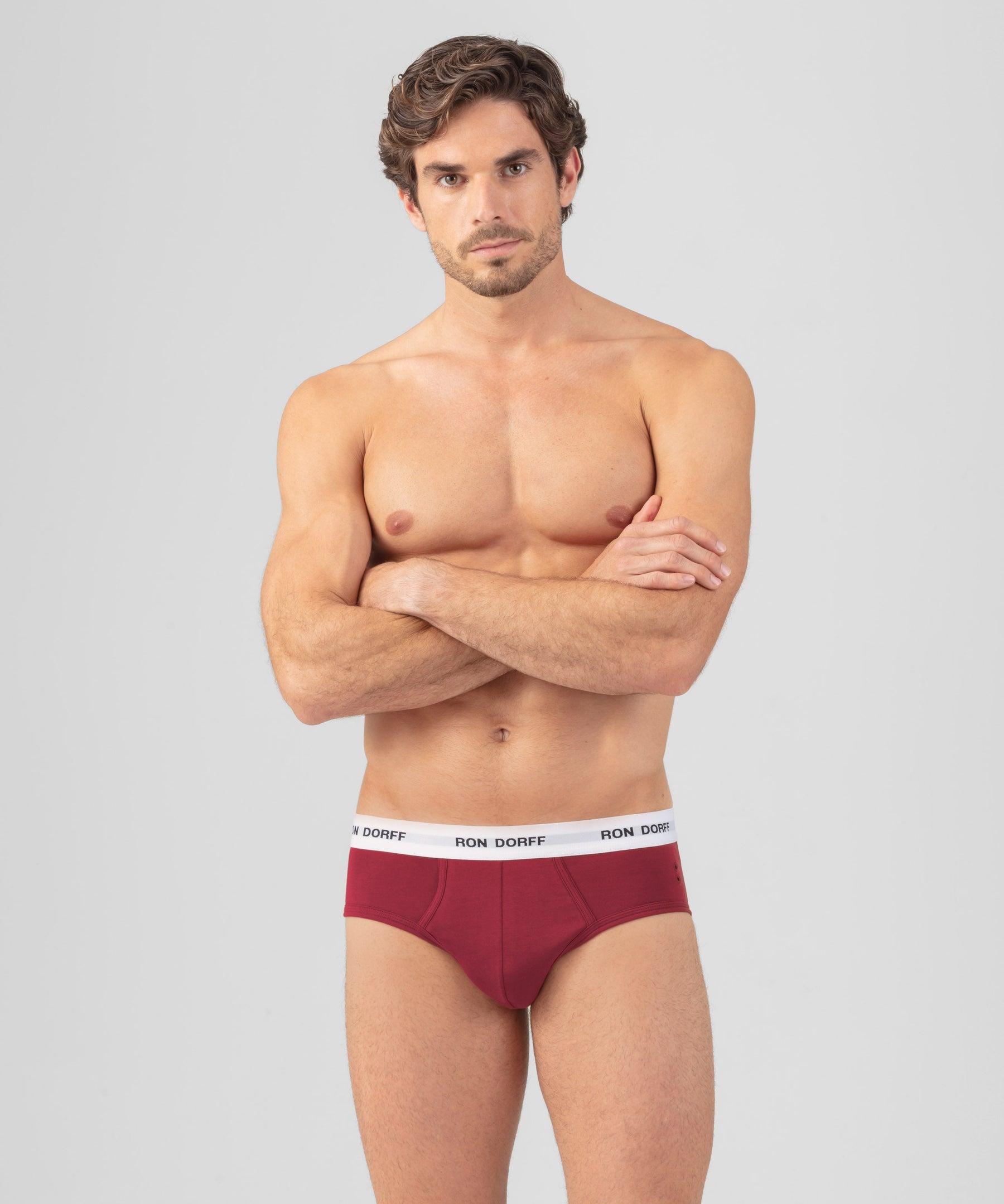 RON DORFF Y-Front Briefs: Burnt Red