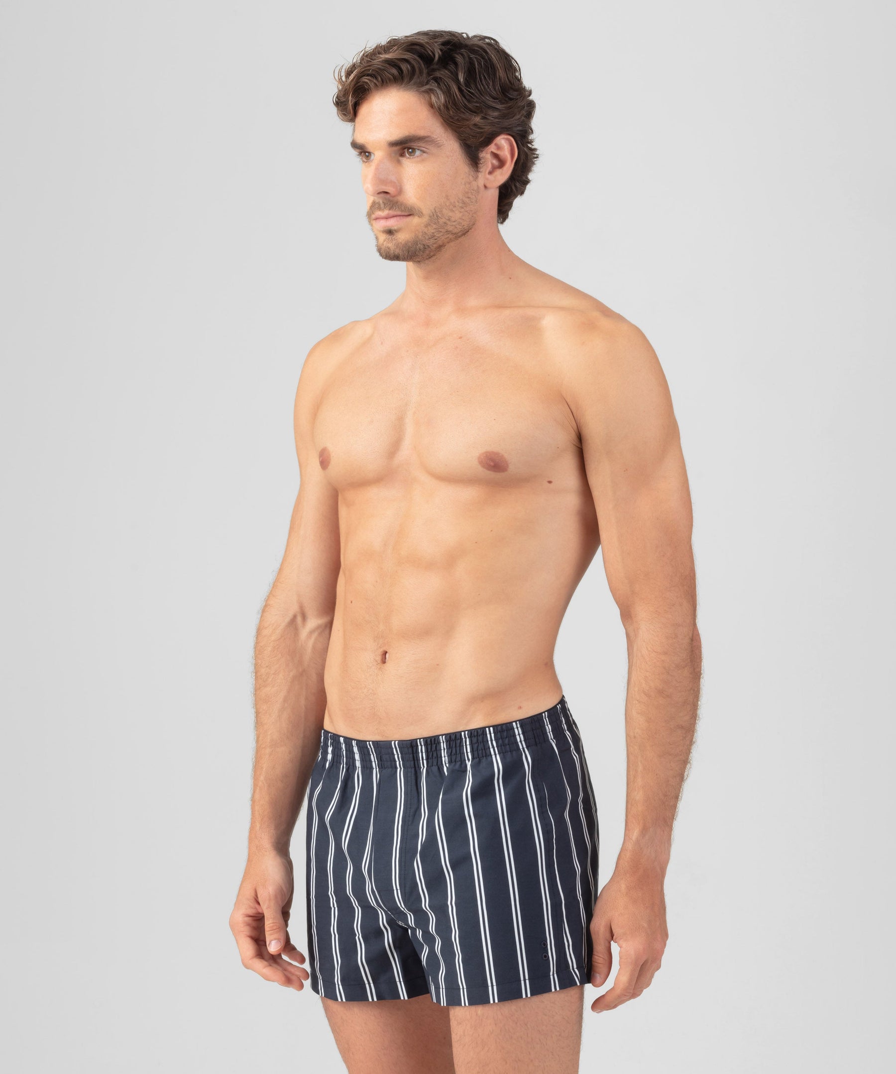 Boxer Shorts w. Double Stripes: Navy