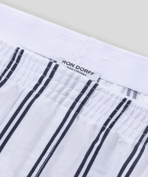 Boxer Shorts w. Double Stripes: Optic White