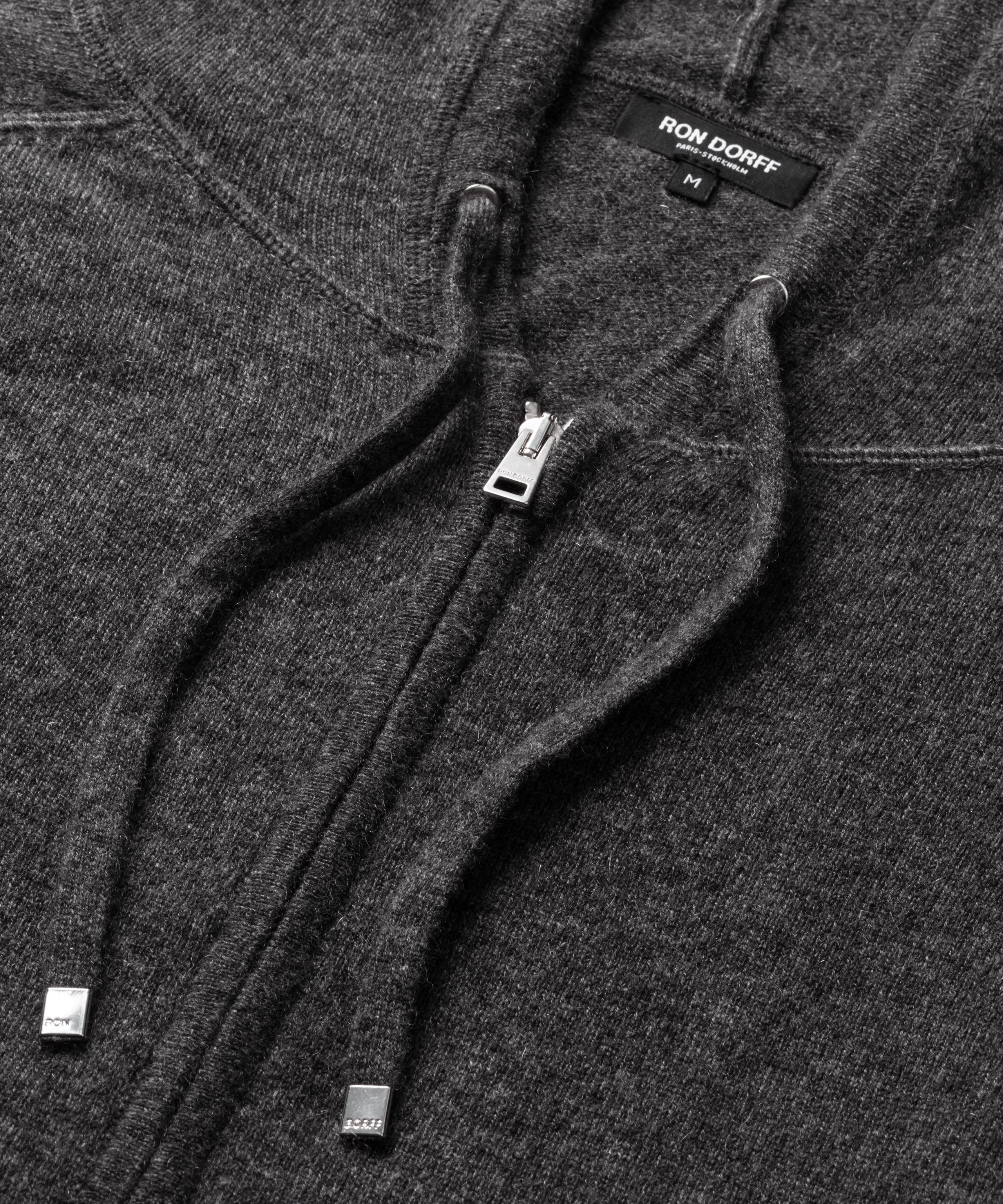 Cashmere Zipped Hoodie: Dark Grey Melange | Ron Dorff