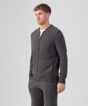 Cashmere Tennis Jacket: Dark Grey Melange